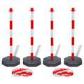 Set Von 4 Absperrpfosten Und 2 Kunststoff-Ketten Von Je 10 M