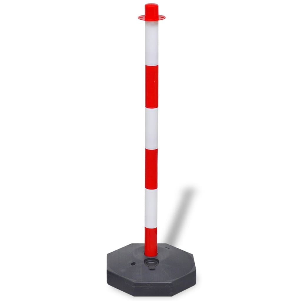 Set Von 4 Absperrpfosten Und 2 Kunststoff-Ketten Von Je 10 M