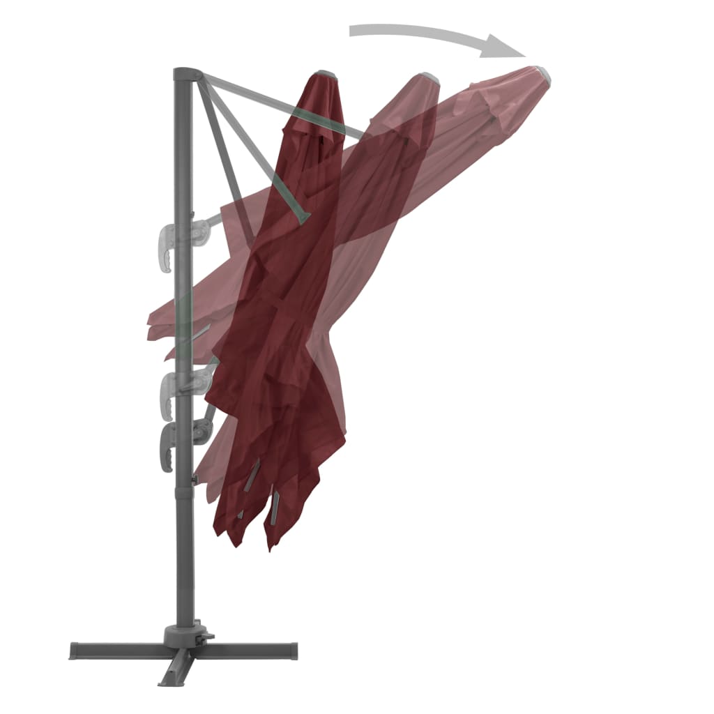 Ampelschirm Mit Aluminium-Mast Bordeauxrot