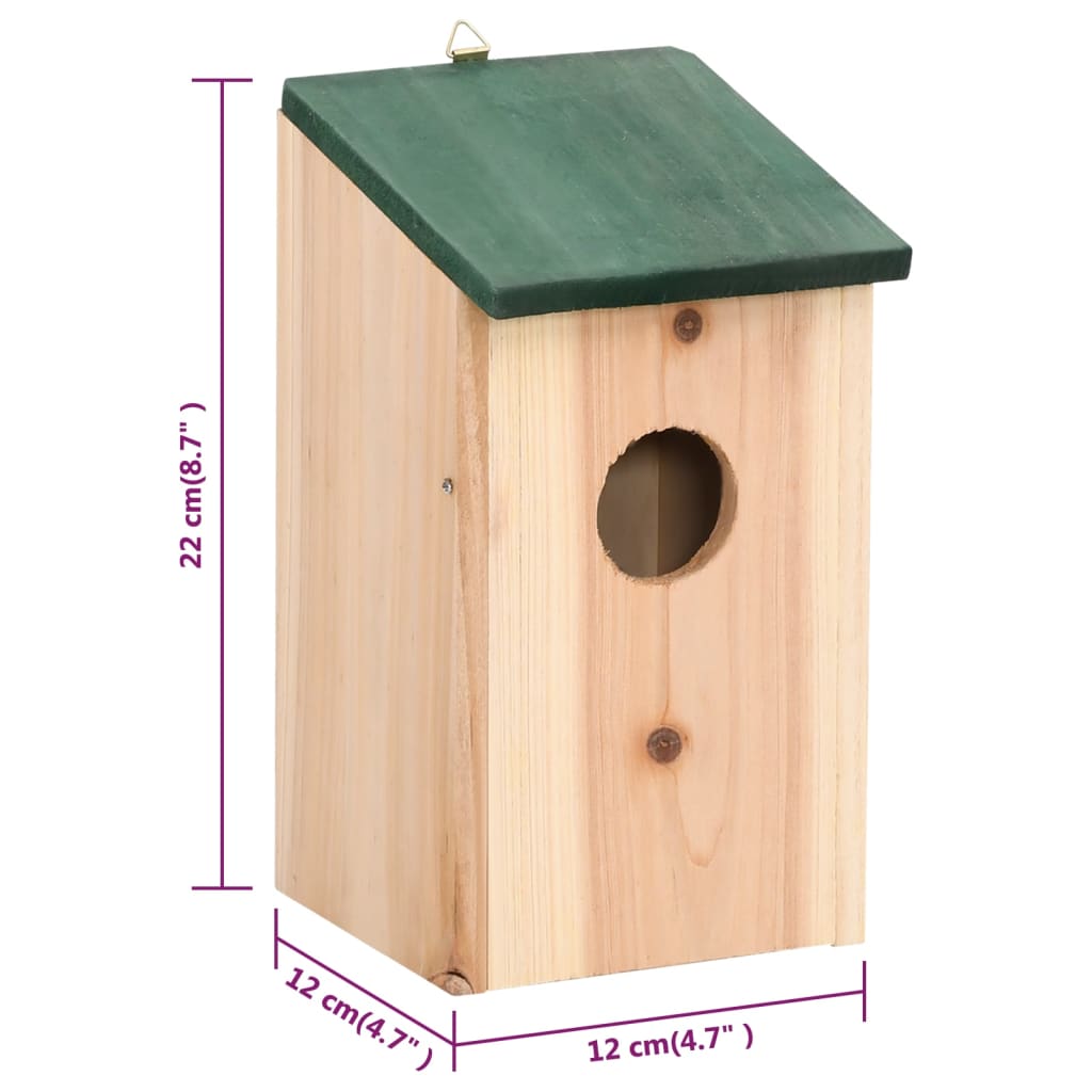 Vogelhäuser 10 Stk. Tanne Massivholz 12X12X22 Cm