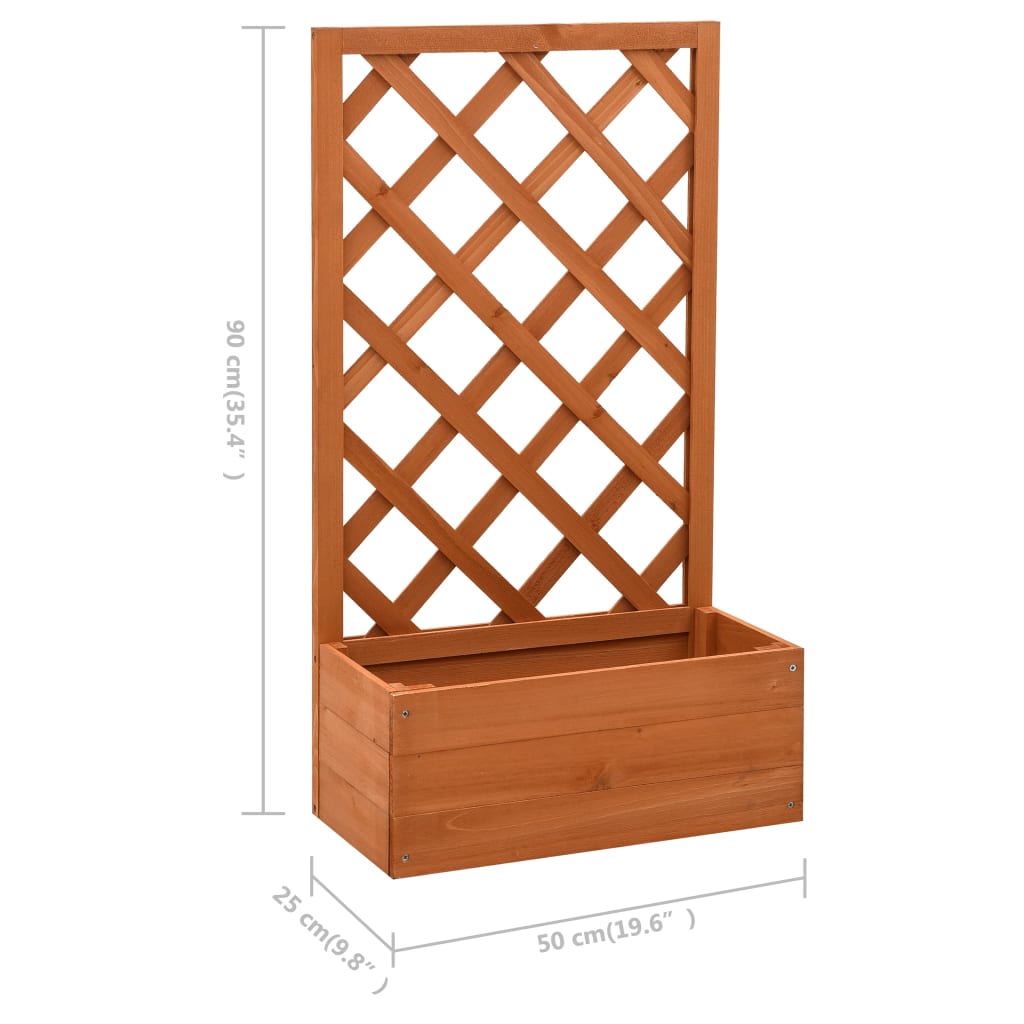 Garten-Spalier Mit Blumenkasten 50X25X90 Cm Tannenholz