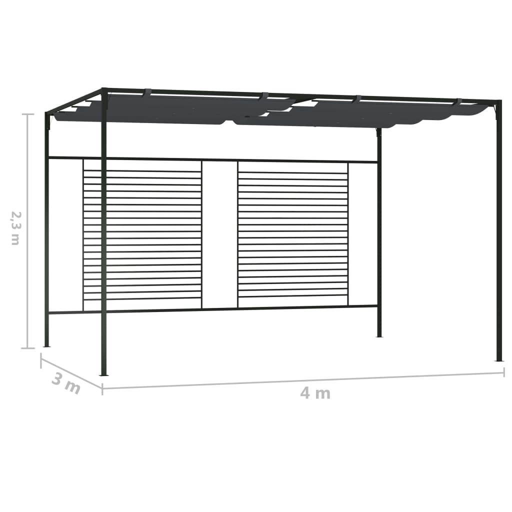 Pavillon Mit Ausziehbarem Dach 4X3X2,3 M 180 G/M²