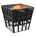 2-In-1 Feuerstelle Und Grill 34X34X48 Cm Stahl