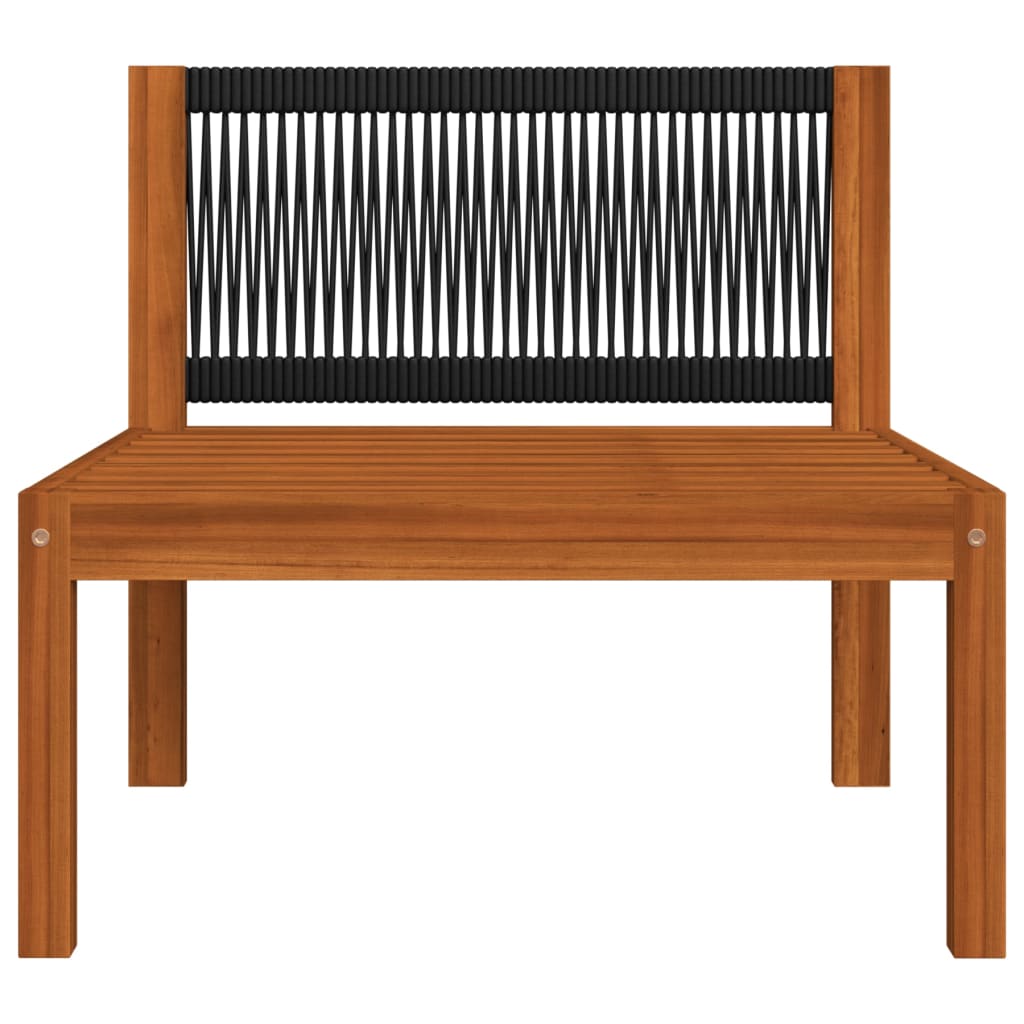 3-Tlg. Garten-Lounge-Set Mit Kissen Holz Akazie & Seil