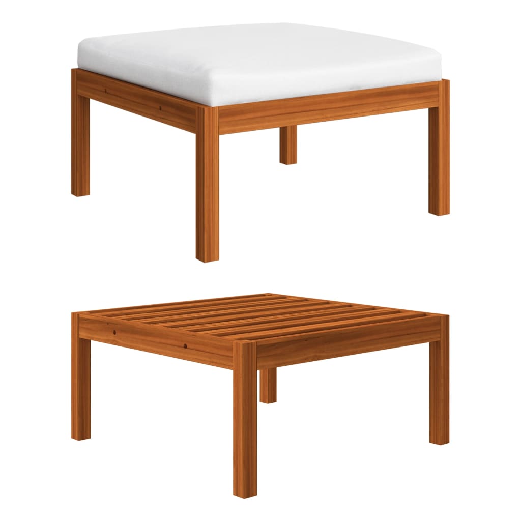 3-Tlg. Garten-Lounge-Set Mit Kissen Holz Akazie & Seil