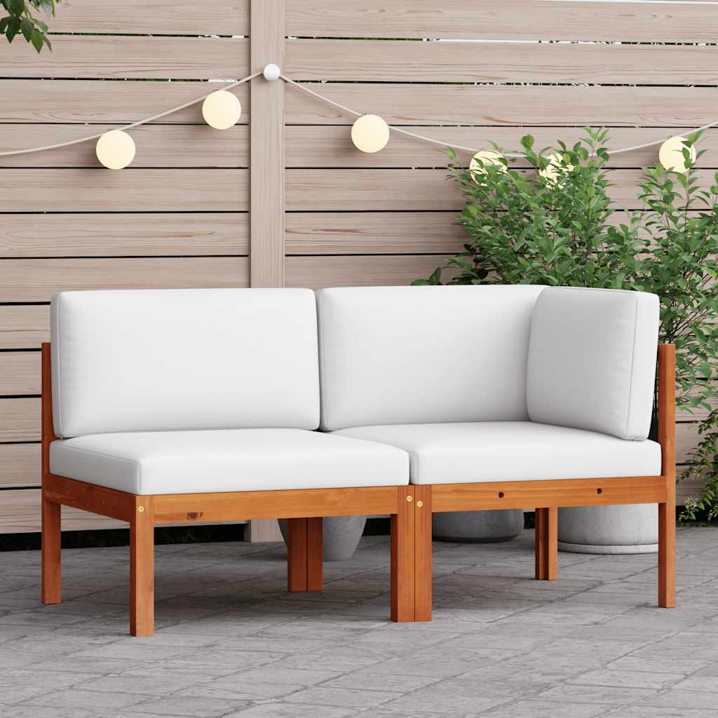 3-Tlg. Garten-Lounge-Set Mit Kissen Holz Akazie & Seil