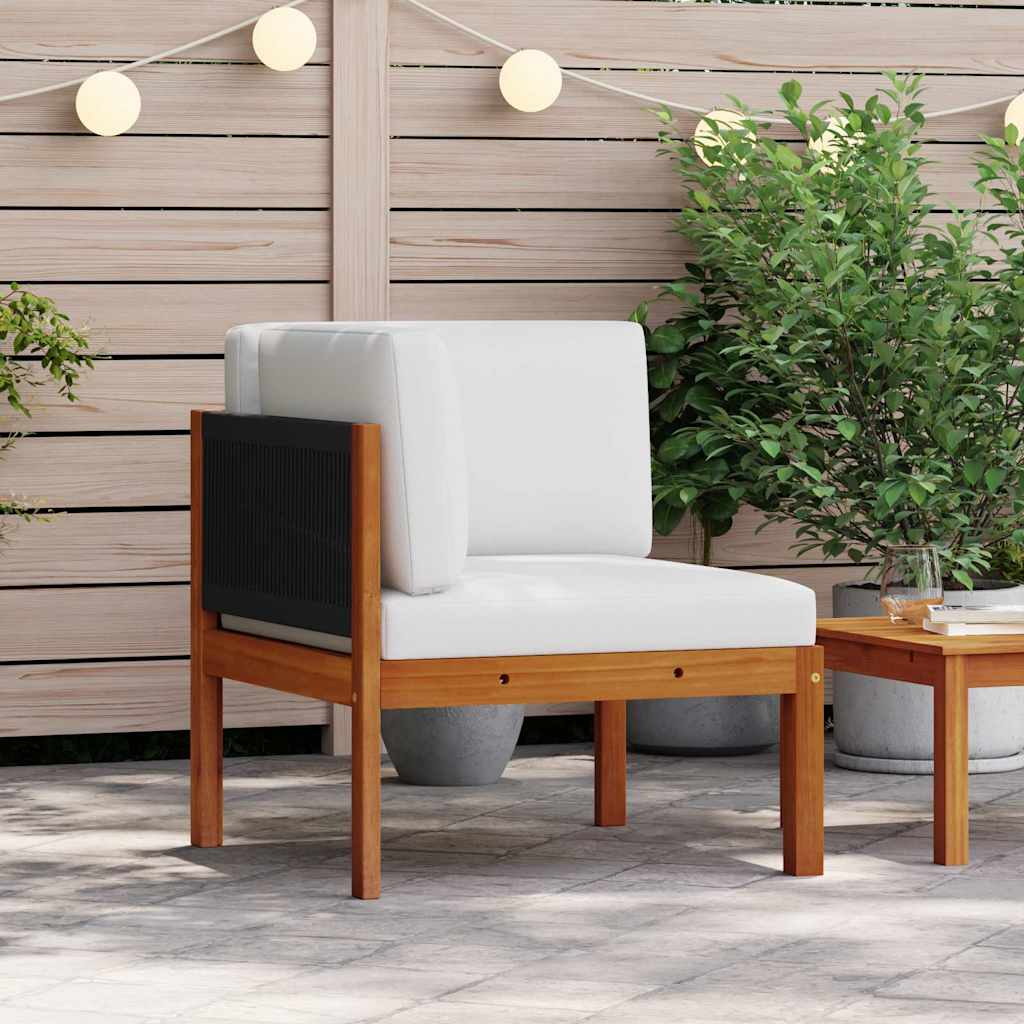 3-Tlg. Garten-Lounge-Set Mit Kissen Holz Akazie & Seil