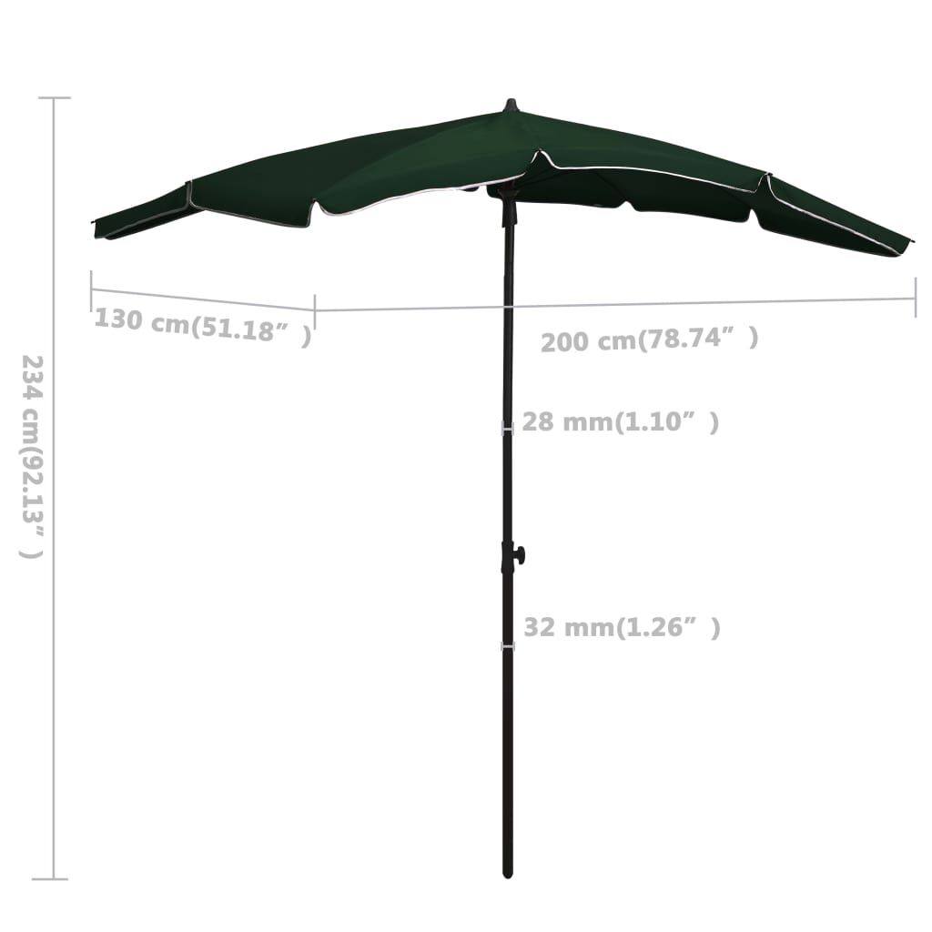 Sonnenschirm Mit Mast 200X130 Cm