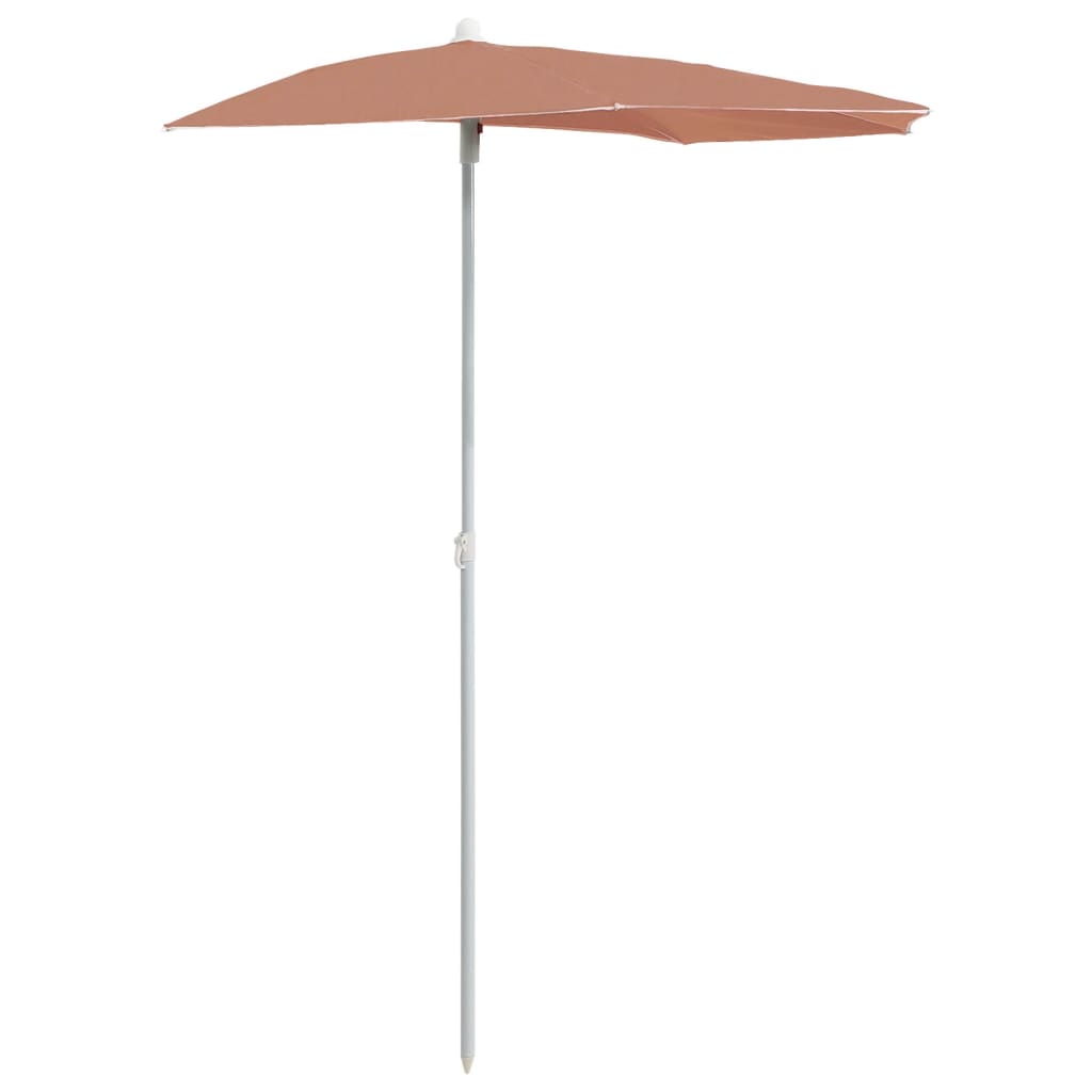 Halb-Sonnenschirm Mit Mast 180X90 Cm Rot