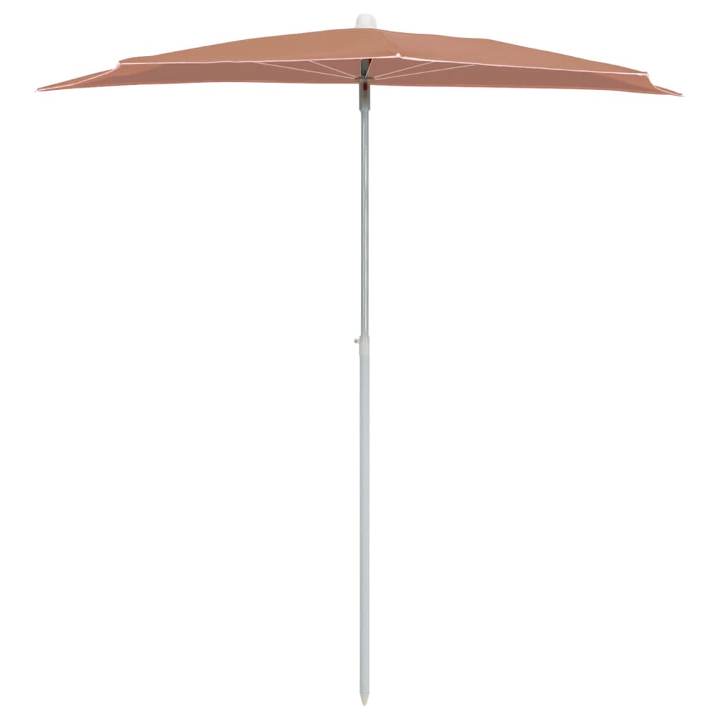 Halb-Sonnenschirm Mit Mast 180X90 Cm Rot