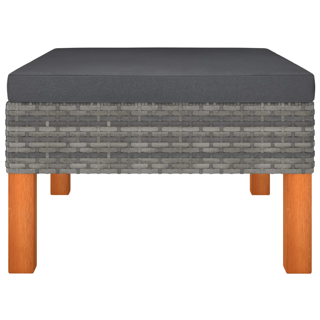 3-Tlg. Garten-Lounge-Set Poly Rattan Und Massivholz Eukalyptus