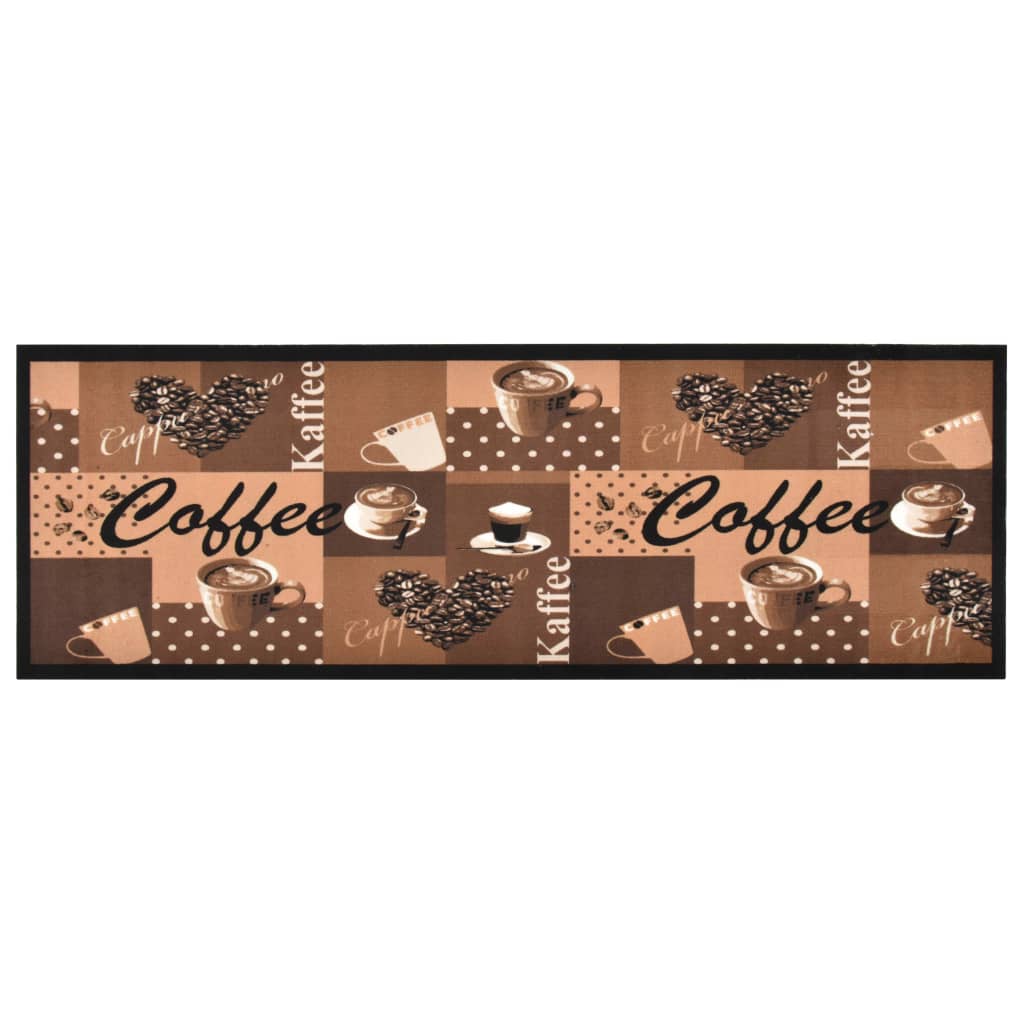 Küchenteppich Waschbar Kaffee Braun Kaffeebraun