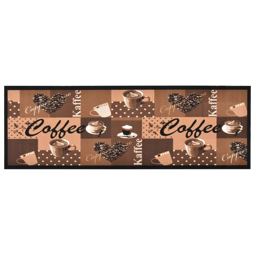 Küchenteppich Waschbar Kaffee Braun Kaffeebraun