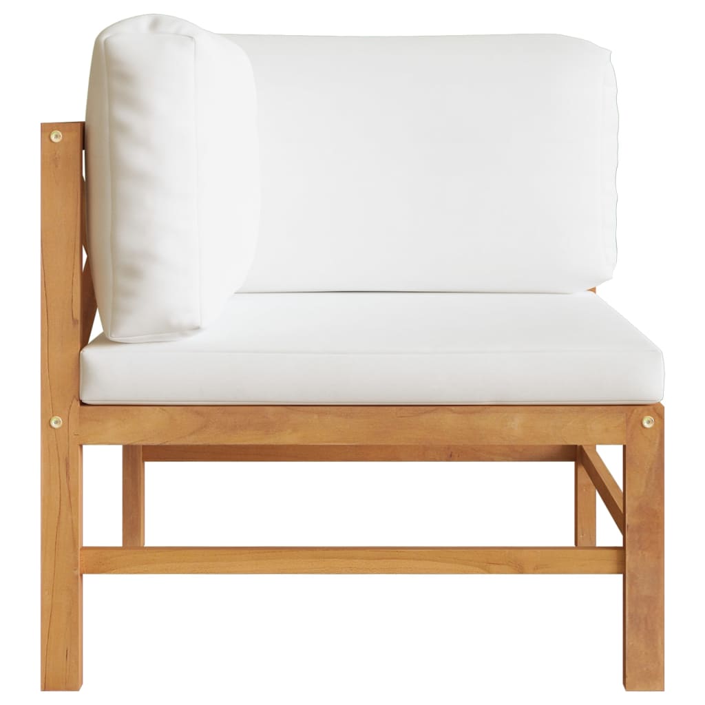 3-Tlg. Garten-Lounge-Set Mit Kissen Teakholz