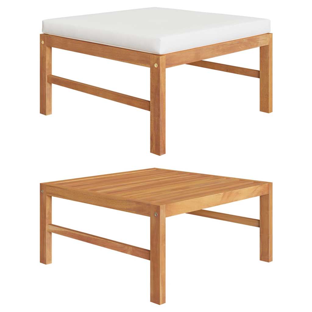 3-Tlg. Garten-Lounge-Set Mit Kissen Teakholz
