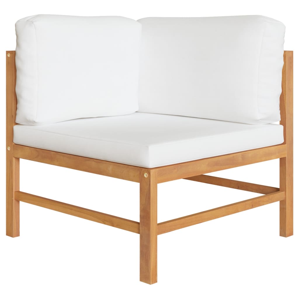 3-Tlg. Garten-Lounge-Set Mit Kissen Teakholz