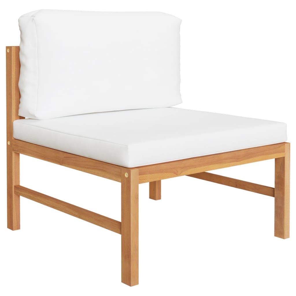 3-Tlg. Garten-Lounge-Set Mit Kissen Teakholz
