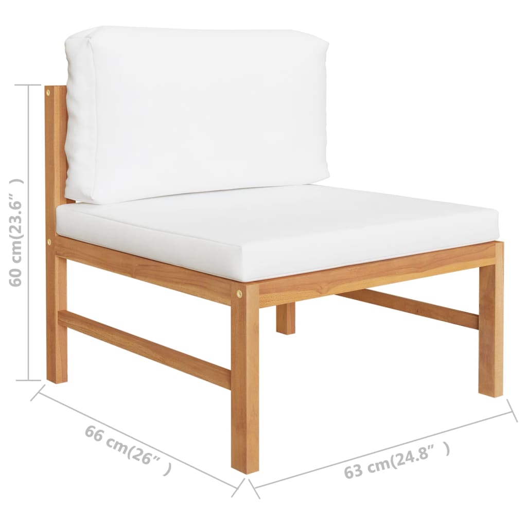 3-Tlg. Garten-Lounge-Set Mit Kissen Teakholz