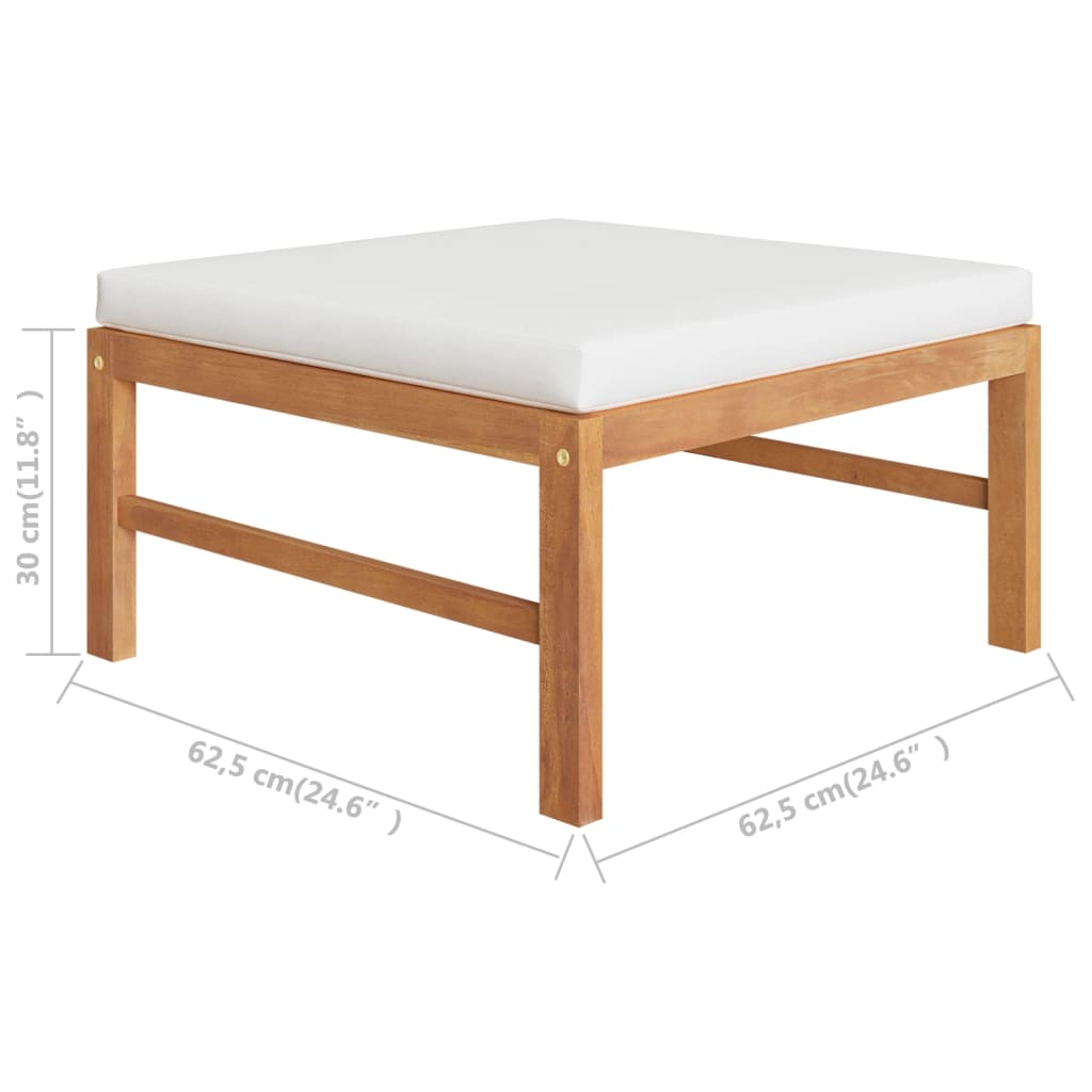3-Tlg. Garten-Lounge-Set Mit Kissen Teakholz