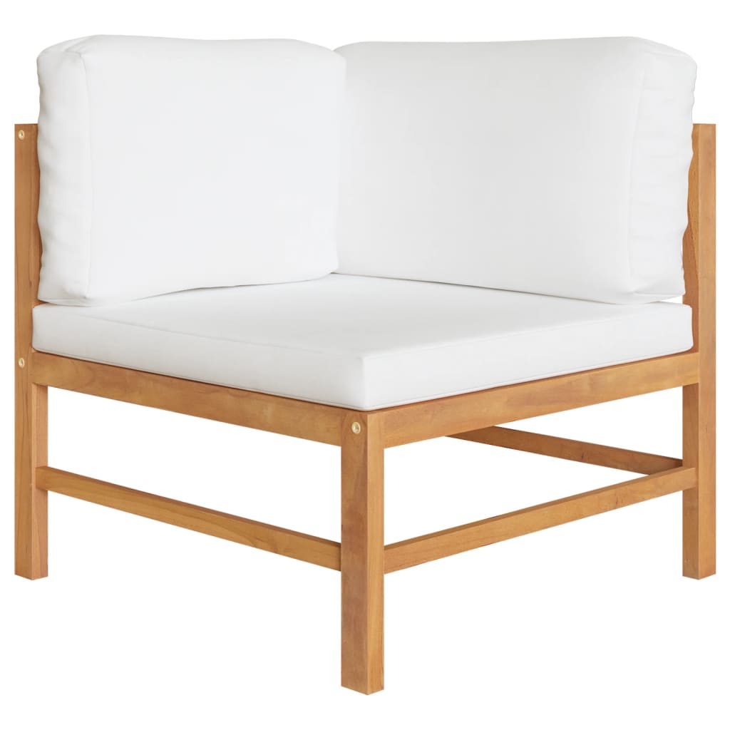 3-Tlg. Garten-Lounge-Set Mit Kissen Teakholz
