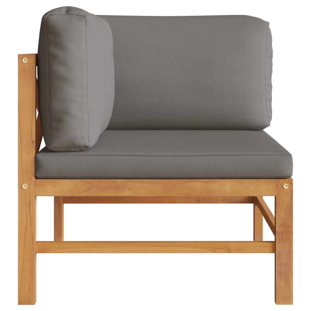 3-Tlg. Garten-Lounge-Set Mit Kissen Teakholz