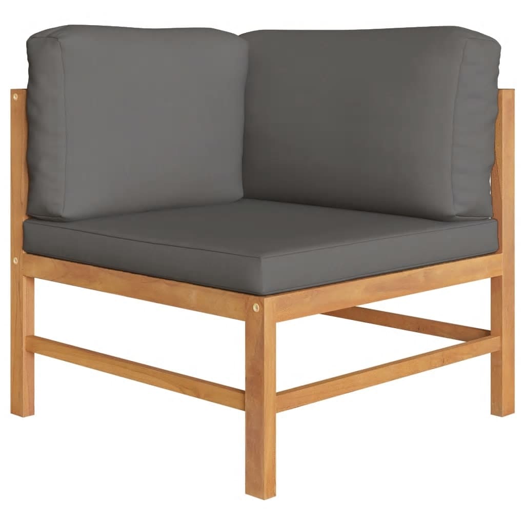 3-Tlg. Garten-Lounge-Set Mit Kissen Teakholz
