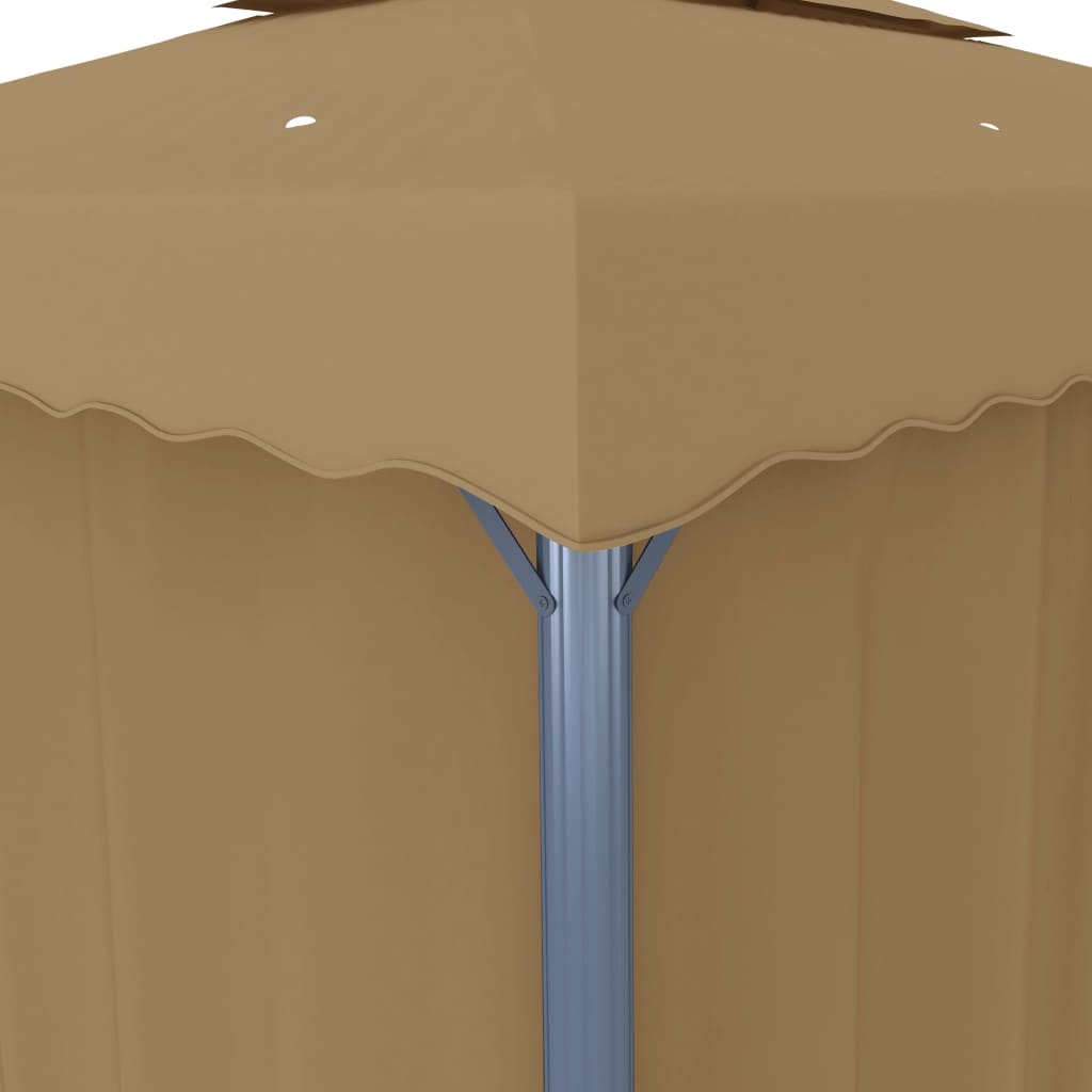 Pavillon Mit Vorhang 4X3 M Taupe Aluminium Blattmuster