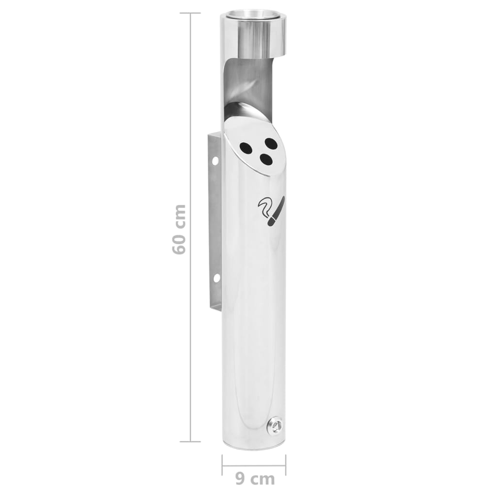 Wand-Aschenbecher Edelstahl Blau