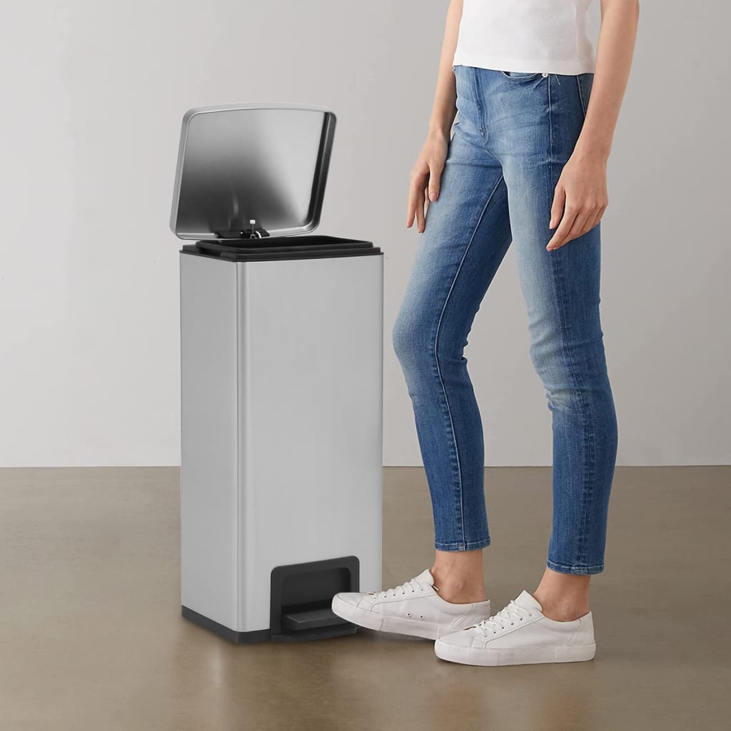 Mülleimer Mit Pedal Anti-Fingerabdruck 30 L Edelstahl