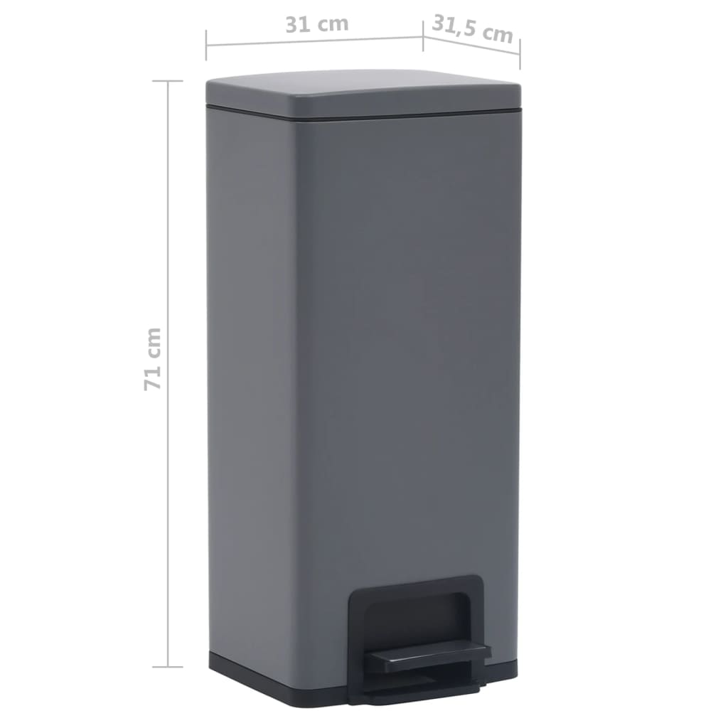Mülleimer Mit Pedal Anti-Fingerabdruck 30 L Edelstahl