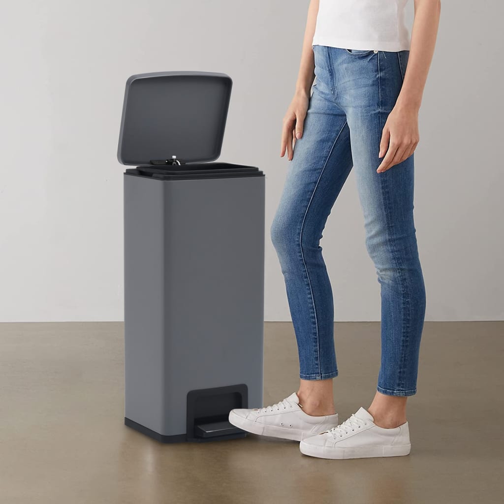 Mülleimer Mit Pedal Anti-Fingerabdruck 30 L Edelstahl