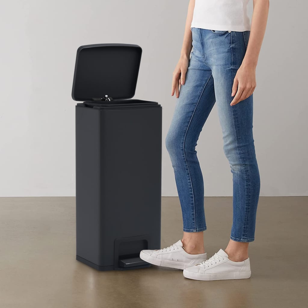 Mülleimer Mit Pedal Anti-Fingerabdruck 30 L Edelstahl