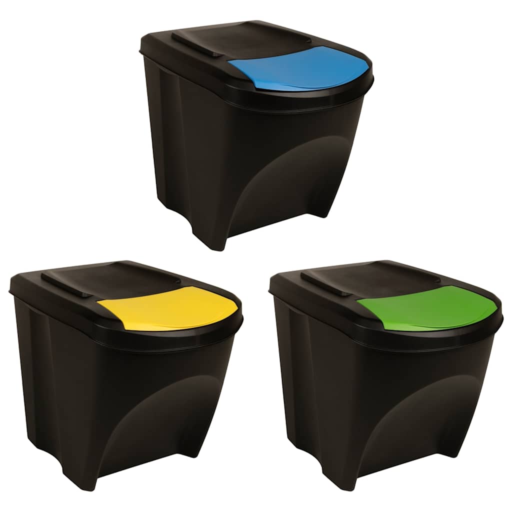 Stapelbare Mülleimer 3 Stk. 75 L