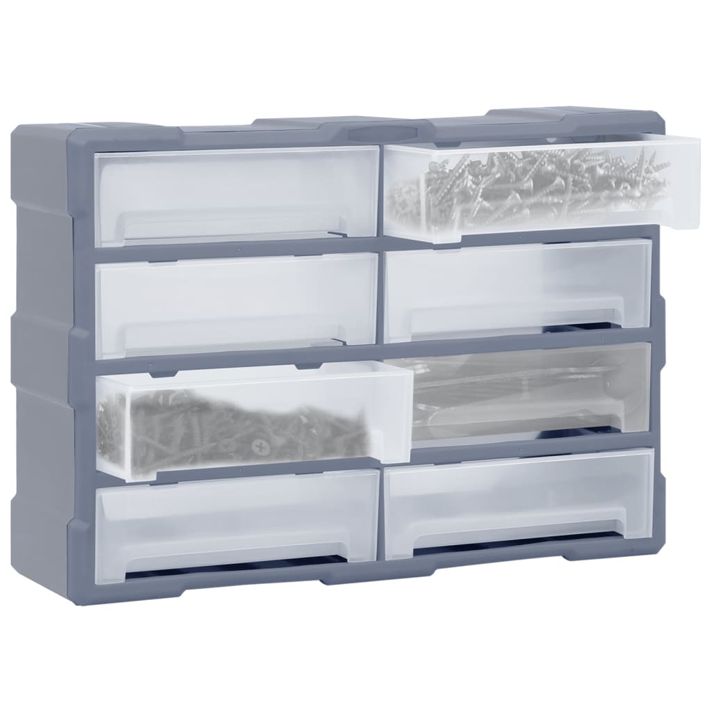 Multi-Schubladen-Organizer 8 Große Schubladen 52X16X37 Cm Grau