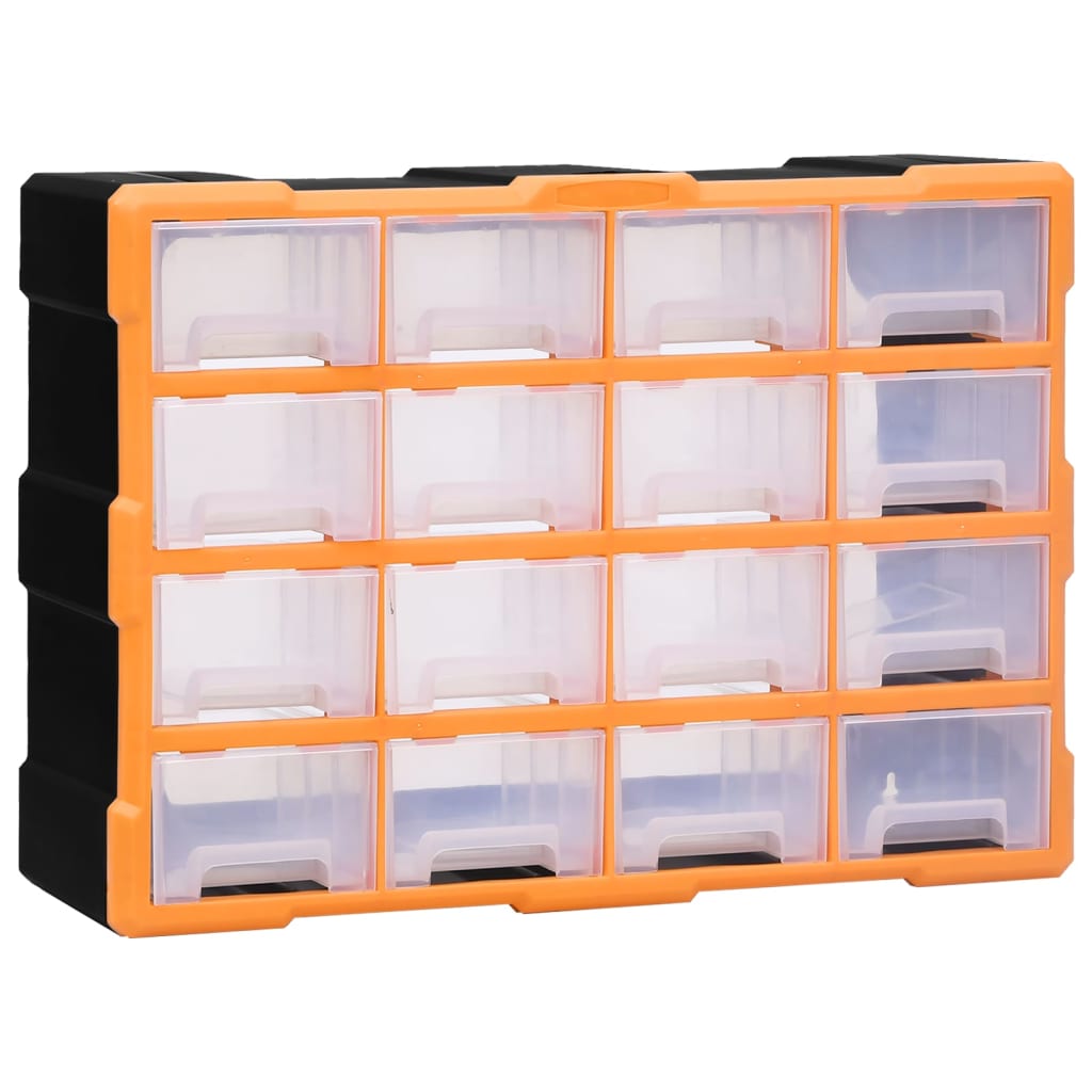 Multi-Schubladen-Organizer 2 Stk. 26,5X16X26 Cm Orange Und Schwarz