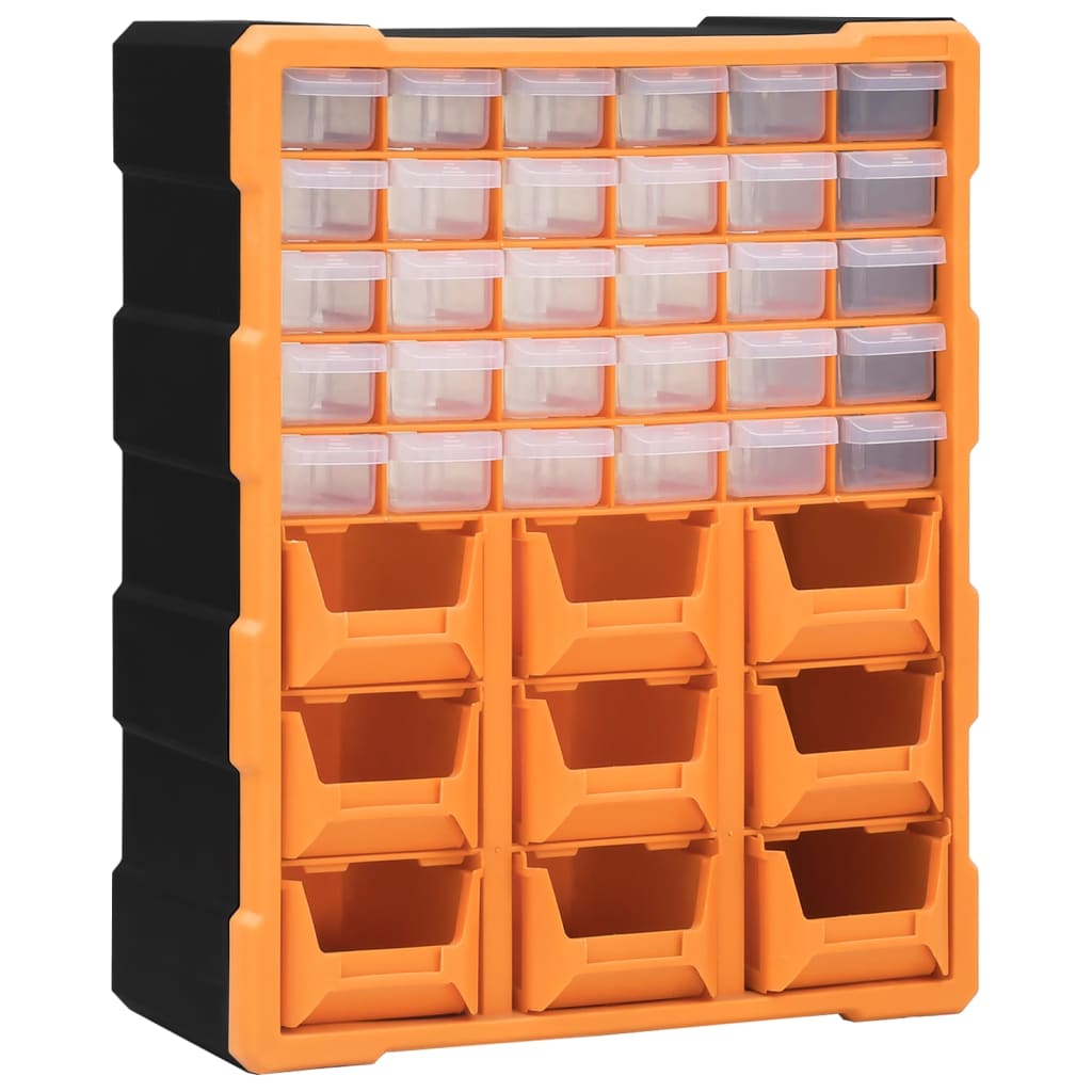 Multi-Schubladen-Organizer 2 Stk. 26,5X16X26 Cm Orange Und Schwarz