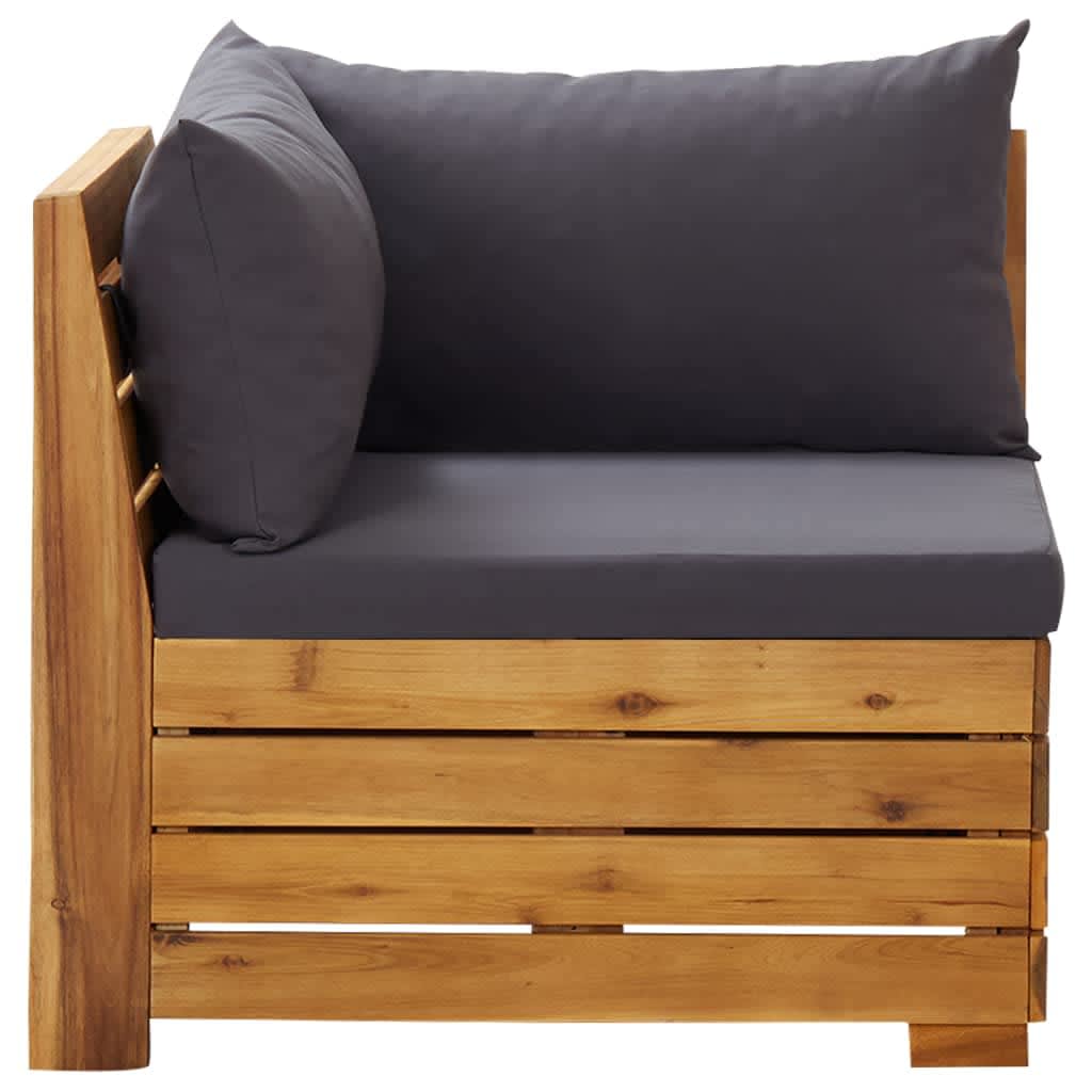 2-Tlg. Garten-Lounge-Set Mit Kissen Massivholz Akazie