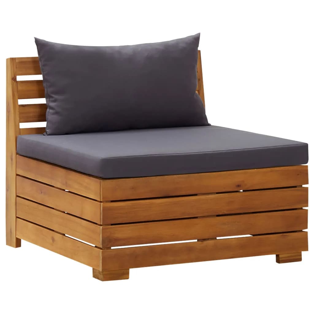2-Tlg. Garten-Lounge-Set Mit Kissen Massivholz Akazie