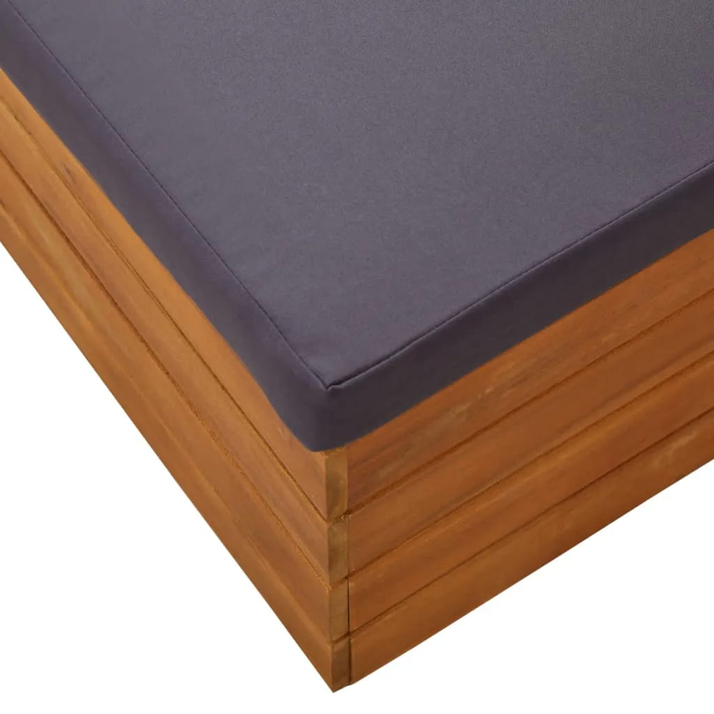 2-Tlg. Garten-Lounge-Set Mit Kissen Massivholz Akazie