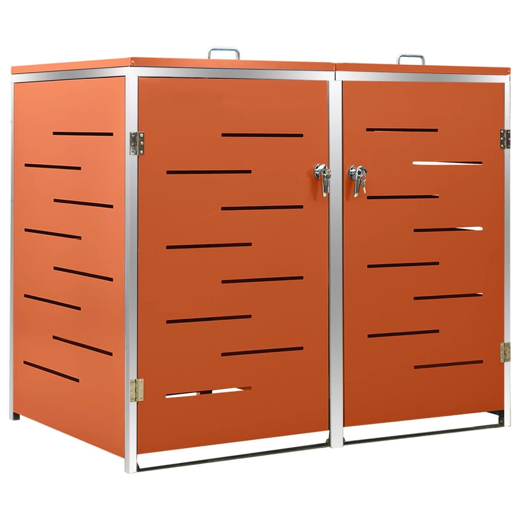 Mülltonnenbox Für 138X77,5X112,5 Cm Edelstahl Orange