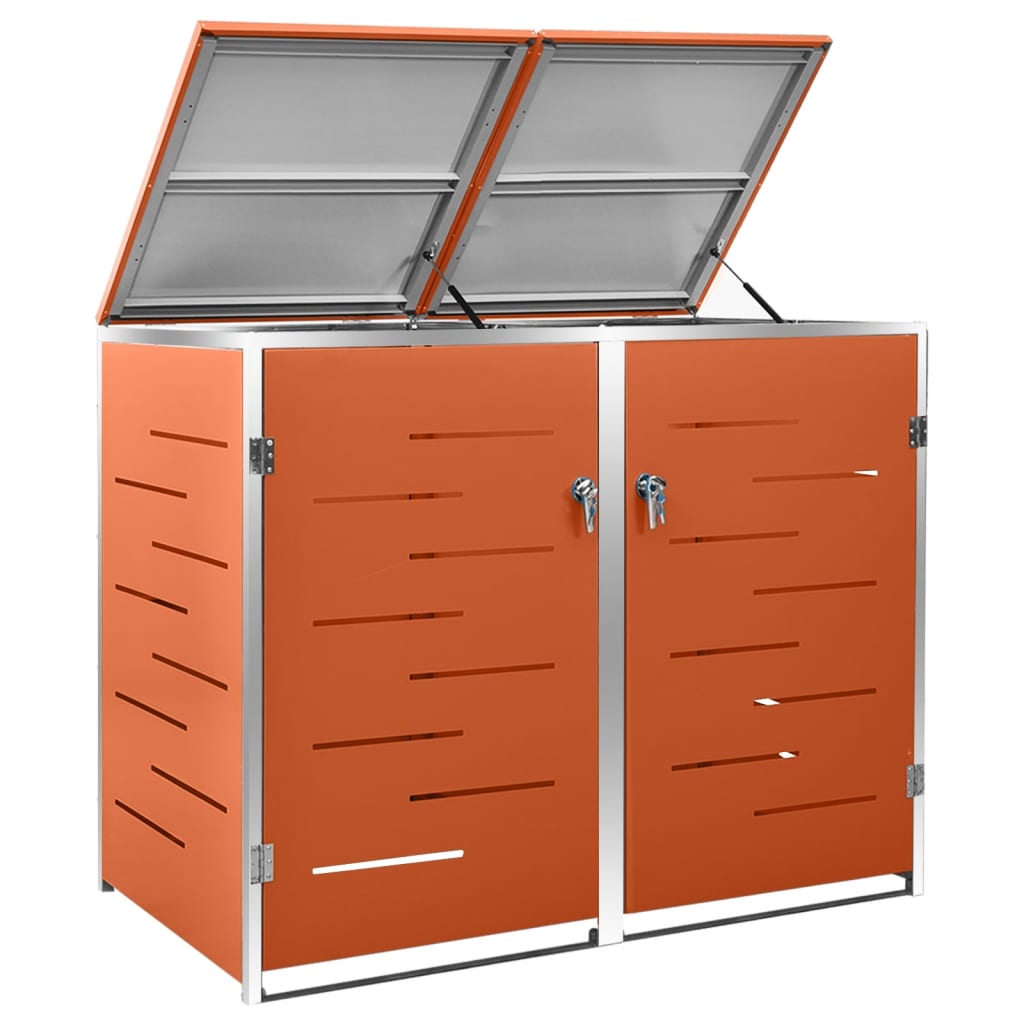 Mülltonnenbox Für 138X77,5X112,5 Cm Edelstahl Orange