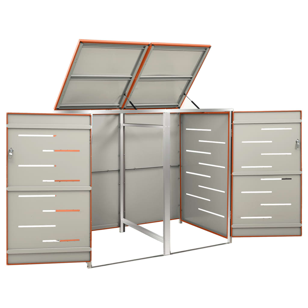 Mülltonnenbox Für 138X77,5X112,5 Cm Edelstahl Orange