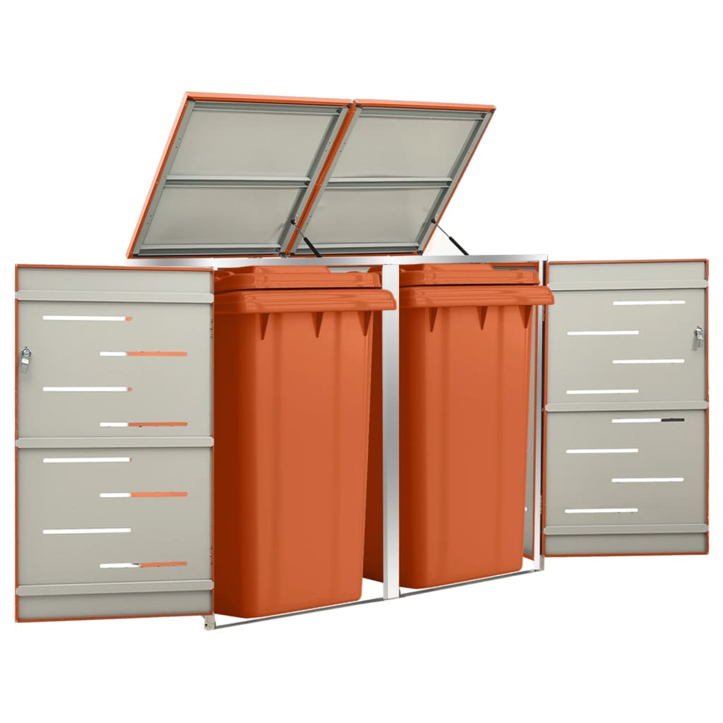 Mülltonnenbox Für 138X77,5X112,5 Cm Edelstahl Orange