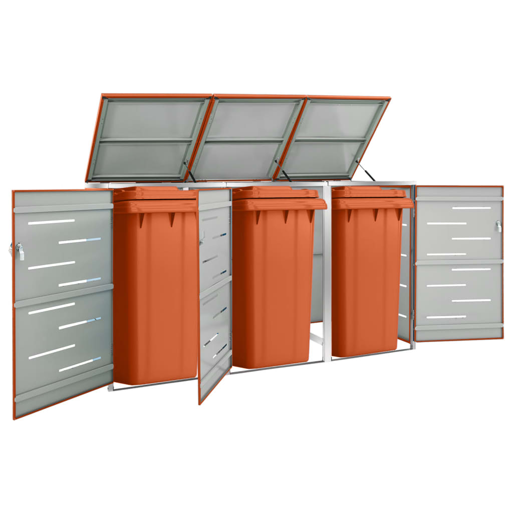 Mülltonnenbox Für 138X77,5X112,5 Cm Edelstahl Orange