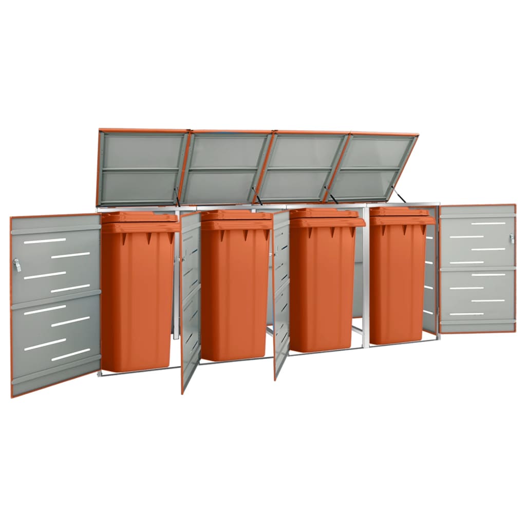 Mülltonnenbox Für 138X77,5X112,5 Cm Edelstahl Orange