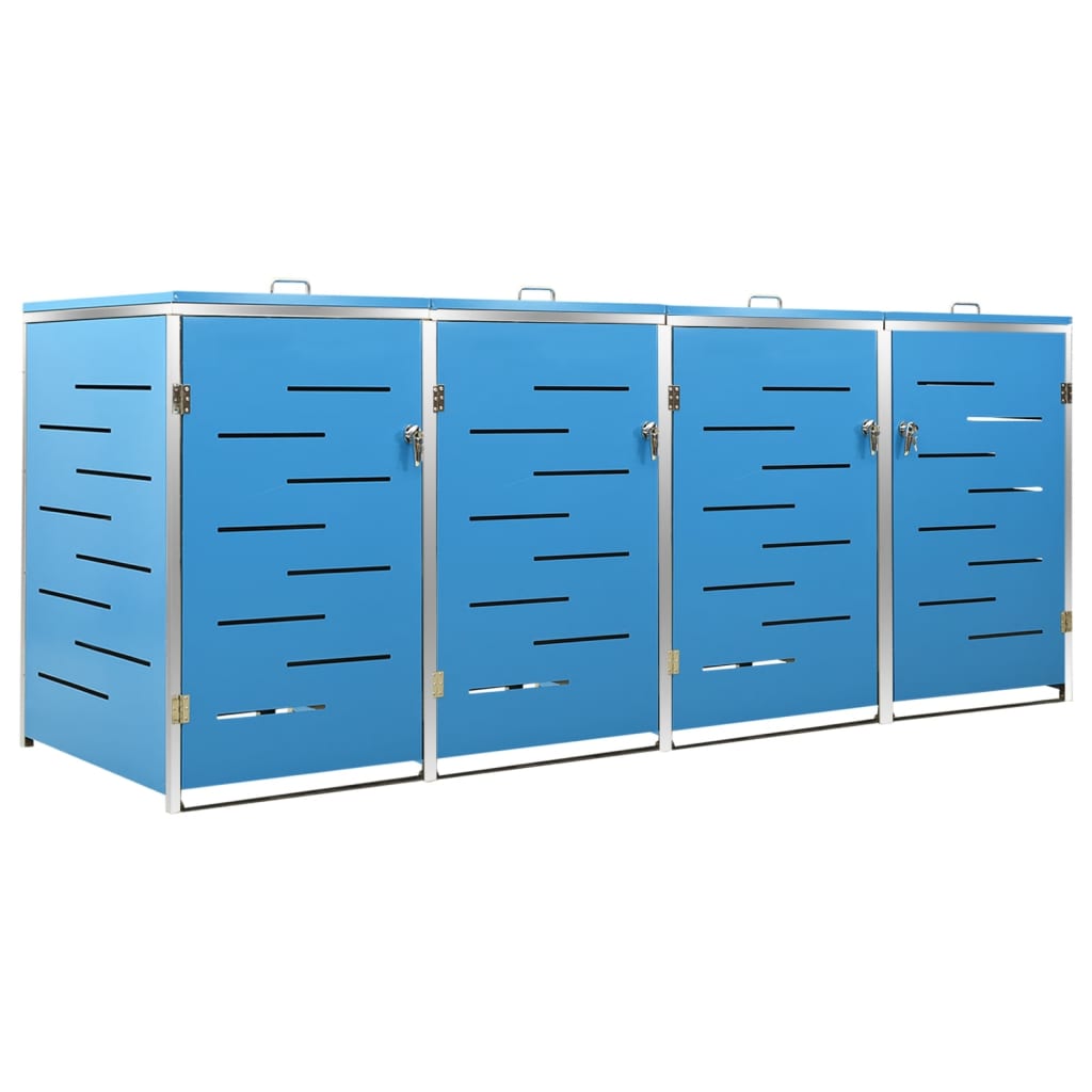 Mülltonnenbox Für 276,5X77,5X112,5 Cm Edelstahl Blau