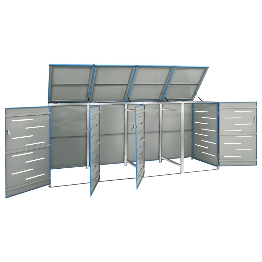 Mülltonnenbox Für 276,5X77,5X112,5 Cm Edelstahl Blau