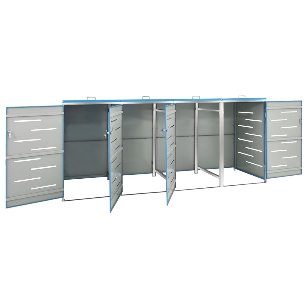 Mülltonnenbox Für 276,5X77,5X112,5 Cm Edelstahl Blau