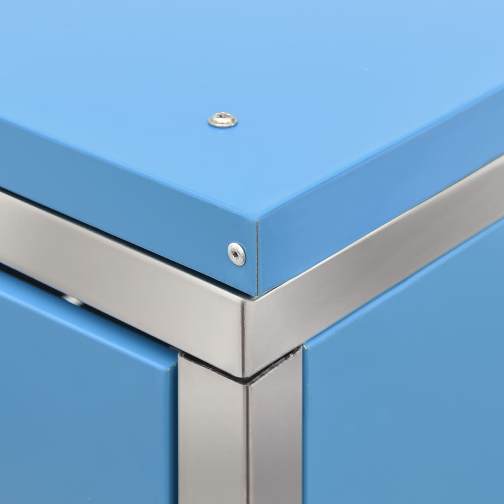 Mülltonnenbox Für 276,5X77,5X112,5 Cm Edelstahl Blau