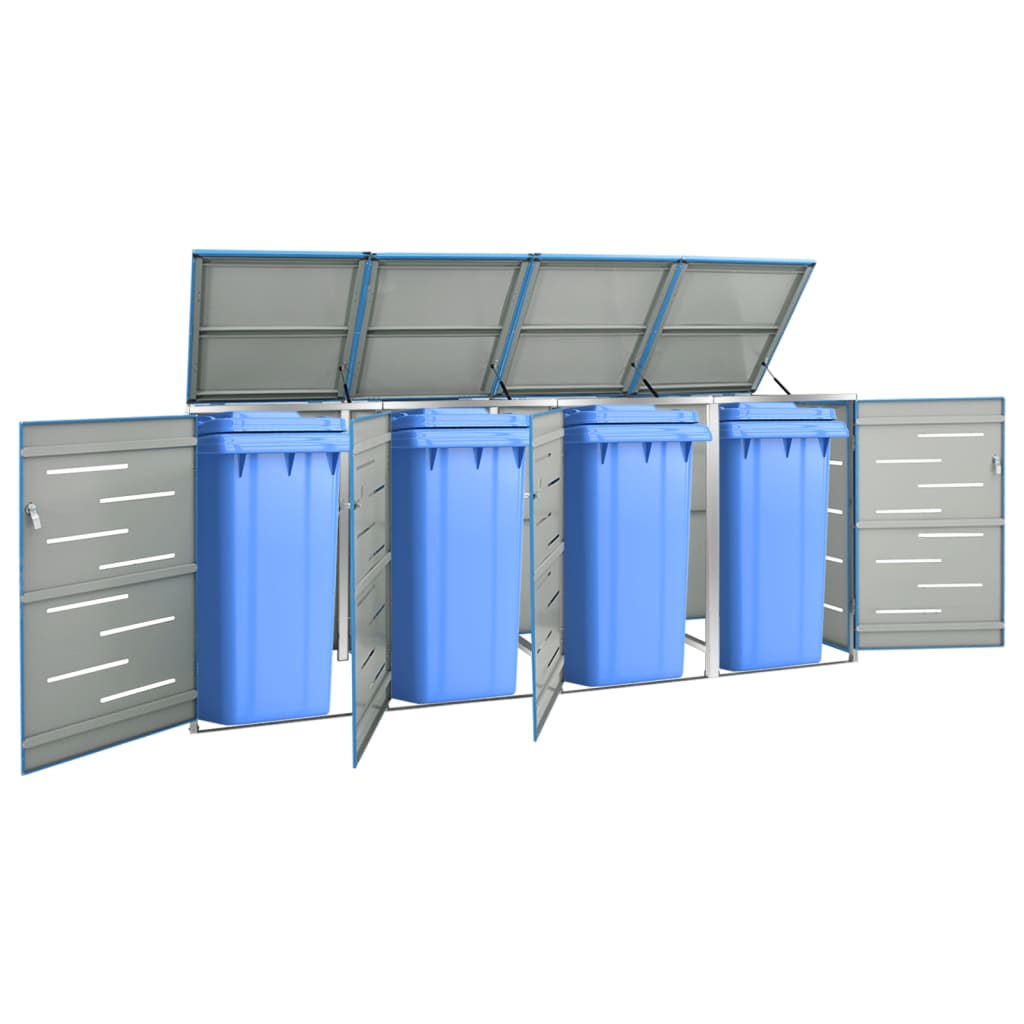 Mülltonnenbox Für 276,5X77,5X112,5 Cm Edelstahl Blau